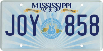 MS license plate JOY858