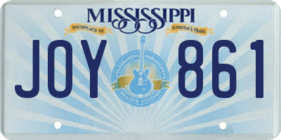 MS license plate JOY861