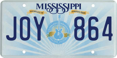 MS license plate JOY864
