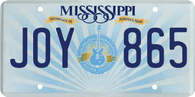 MS license plate JOY865