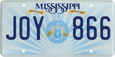 MS license plate JOY866