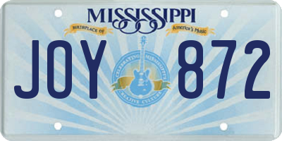 MS license plate JOY872