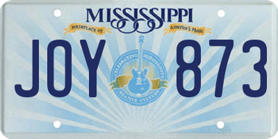 MS license plate JOY873