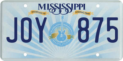 MS license plate JOY875