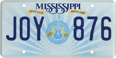 MS license plate JOY876