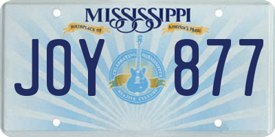 MS license plate JOY877
