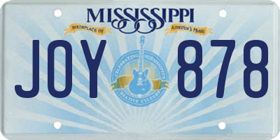 MS license plate JOY878