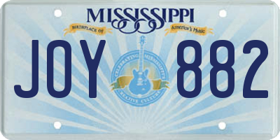 MS license plate JOY882