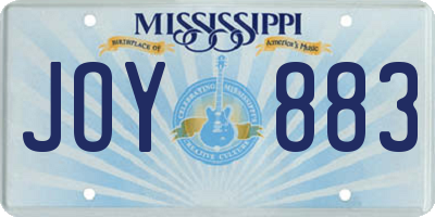 MS license plate JOY883