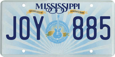 MS license plate JOY885