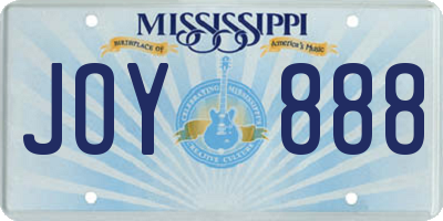 MS license plate JOY888