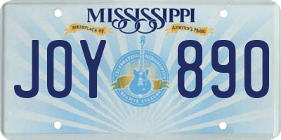 MS license plate JOY890