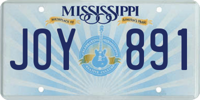 MS license plate JOY891