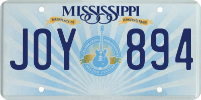 MS license plate JOY894