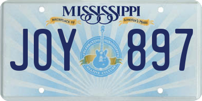 MS license plate JOY897
