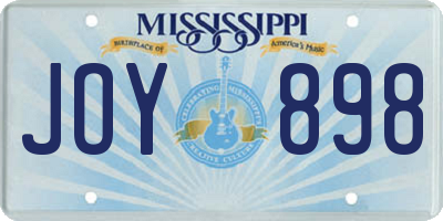 MS license plate JOY898