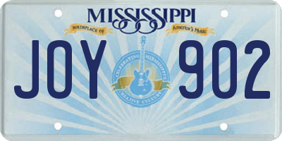 MS license plate JOY902