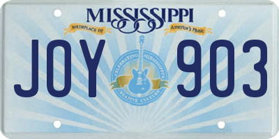MS license plate JOY903