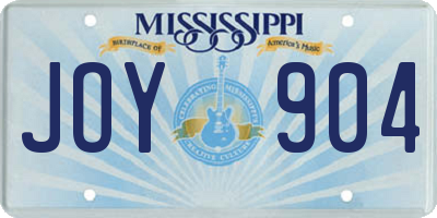 MS license plate JOY904