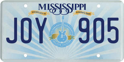 MS license plate JOY905