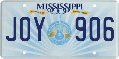 MS license plate JOY906