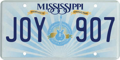 MS license plate JOY907