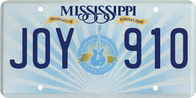 MS license plate JOY910
