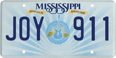 MS license plate JOY911