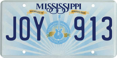 MS license plate JOY913