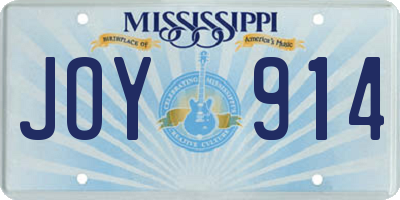 MS license plate JOY914