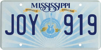 MS license plate JOY919