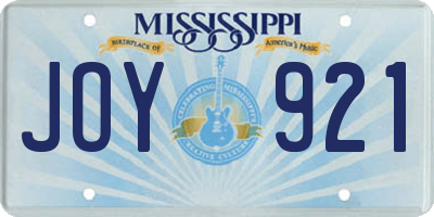 MS license plate JOY921