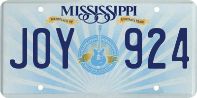 MS license plate JOY924