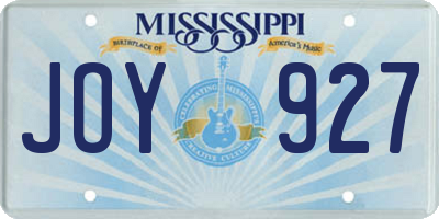 MS license plate JOY927