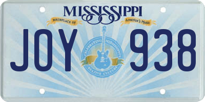 MS license plate JOY938
