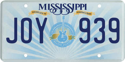 MS license plate JOY939