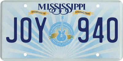 MS license plate JOY940