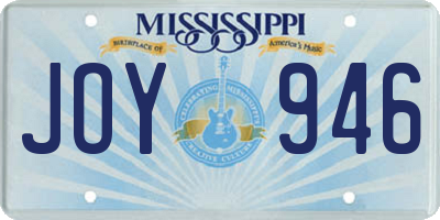 MS license plate JOY946