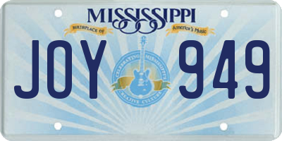 MS license plate JOY949