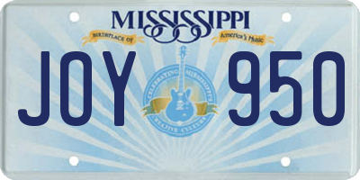 MS license plate JOY950