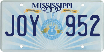 MS license plate JOY952