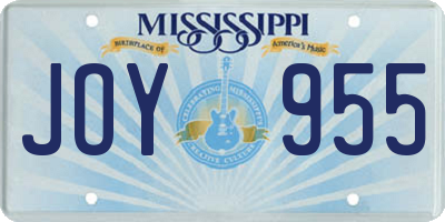 MS license plate JOY955