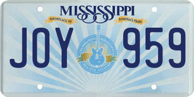 MS license plate JOY959