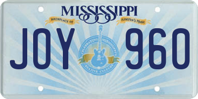 MS license plate JOY960