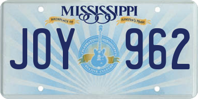 MS license plate JOY962
