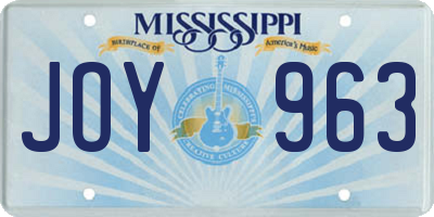 MS license plate JOY963
