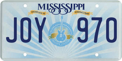MS license plate JOY970