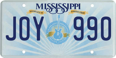 MS license plate JOY990