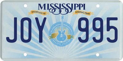 MS license plate JOY995