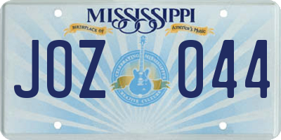 MS license plate JOZ044